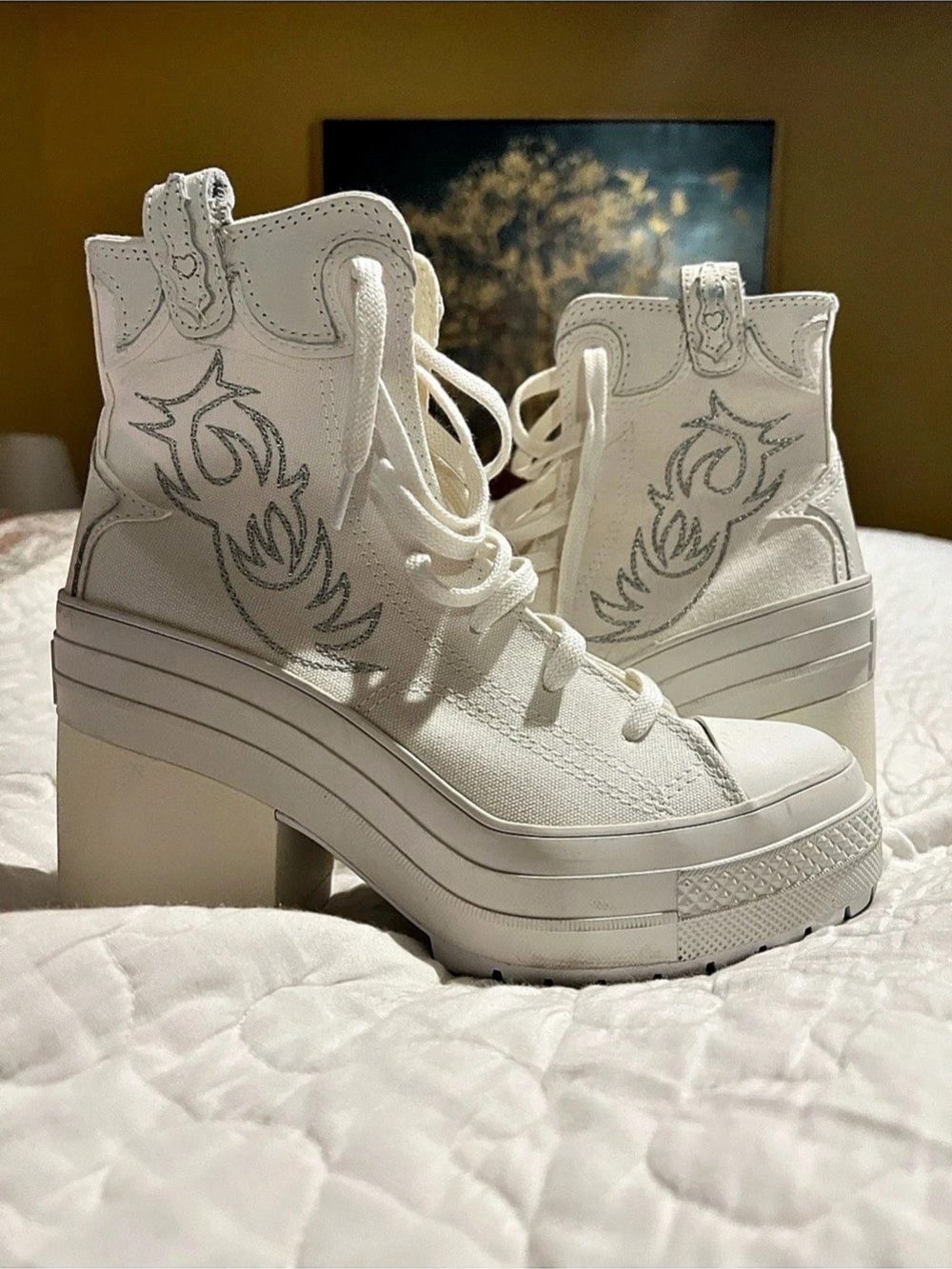 Converse Chuck Taylor All Star Move Platform Western Stitch Platform High Top in
